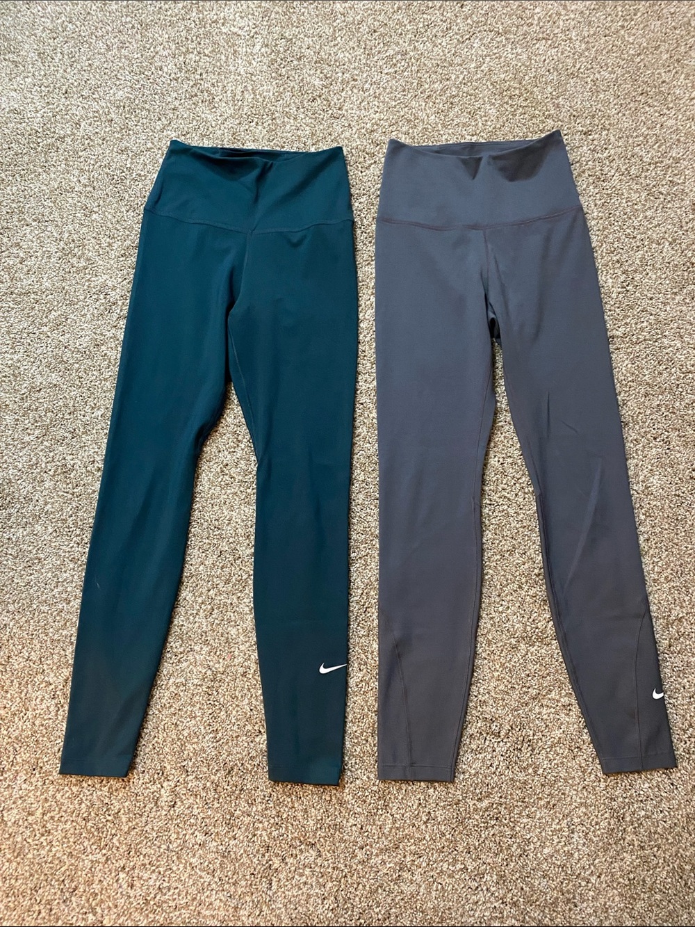 Nike Teal Green & Charcoal Workout Leggings Set of 2 - XS